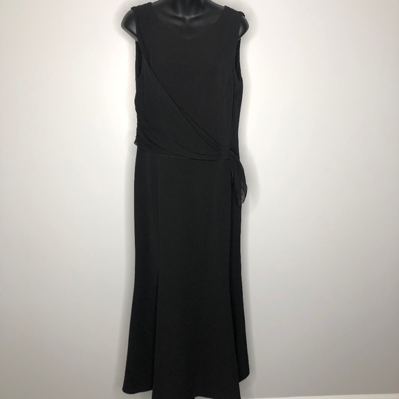 Giorgio Armani Black Front Cross Over Sleeveless Silk Dress Italy 46 - Picture 1 of 10